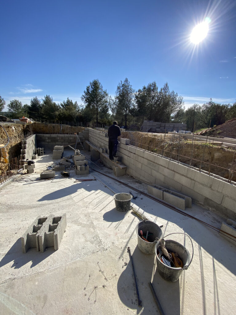 piscine construction chantier